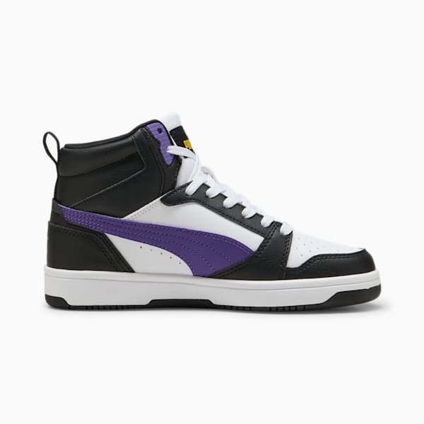 Rebound V6 Mid Sneakers Youth, PUMA White-Team Violet-PUMA Black, large-ZAF