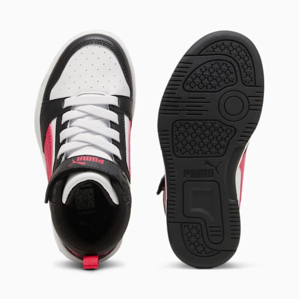 Rebound V6 Mid Sneakers Kids, PUMA Black-Tart Cherry-PUMA White, large-ZAF