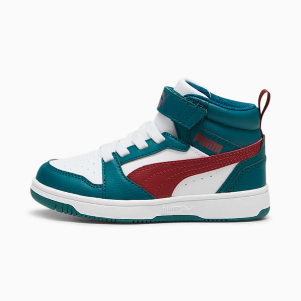 Rebound V6 Mid Sneakers Kids, Cold Green-Alpine Snow-Intense Red, large-ZAF
