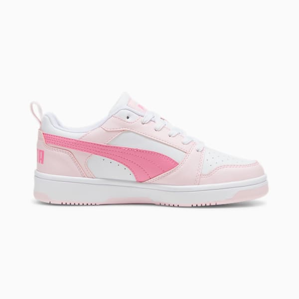 Rebound V6 Lo Youth Sneakers, PUMA White-Fast Pink-Whisp Of Pink, large-ZAF