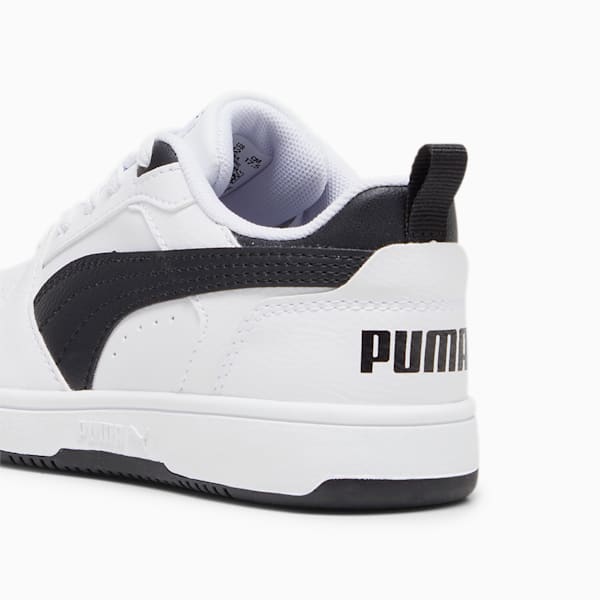 Rebound V6 Lo Kids' Sneakers, PUMA White-PUMA Black-PUMA Black, large-ZAF