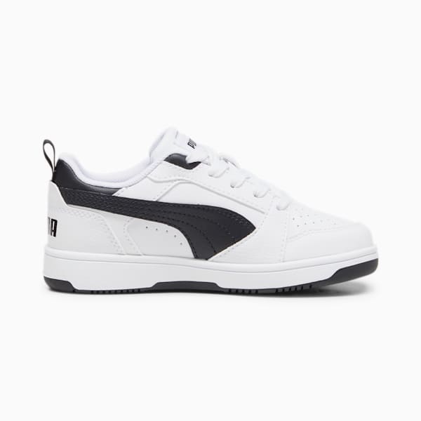 Rebound V6 Lo Kids' Sneakers, PUMA White-PUMA Black-PUMA Black, large-ZAF
