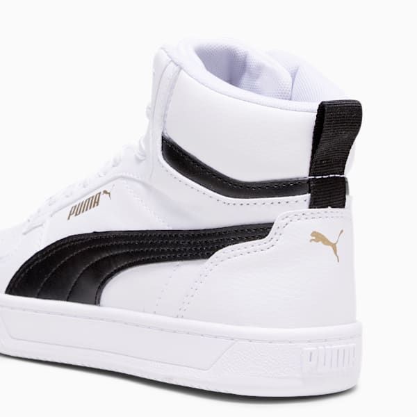 PUMA Caven 2.0 Mid Youth Sneakers, PUMA White-PUMA Black-Gold, large-ZAF