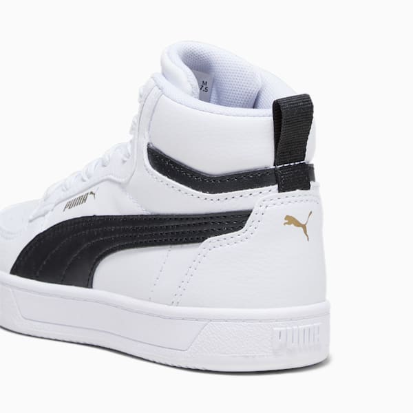 PUMA Caven 2.0 Mid Kids' Sneakers, PUMA White-PUMA Black-Gold, large-ZAF