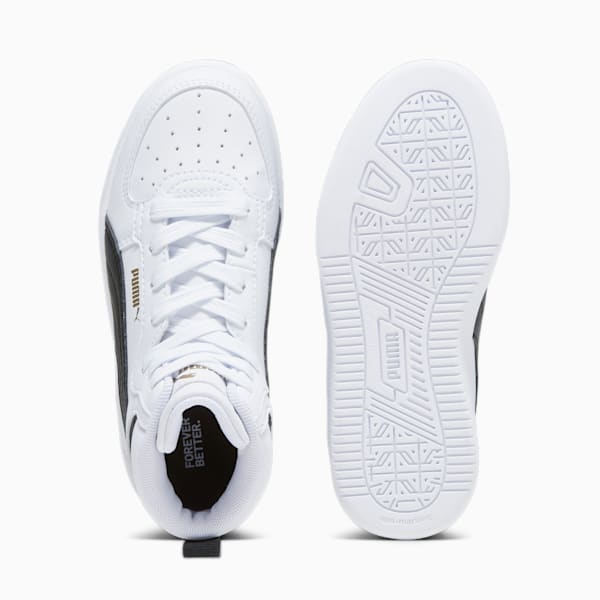 PUMA Caven 2.0 Mid Kids' Sneakers, PUMA White-PUMA Black-Gold, large-ZAF
