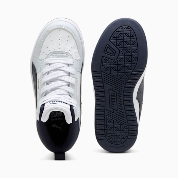 PUMA Caven 2.0 Mid Kids' Sneakers, PUMA White-Silver Mist-PUMA Black, large-ZAF