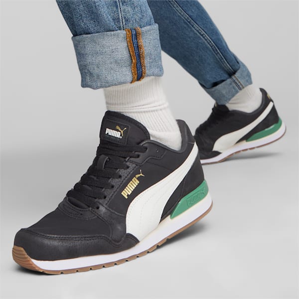 ST Runner 75 Years Sneakers, PUMA Black-Warm White-Archive Green, large-ZAF