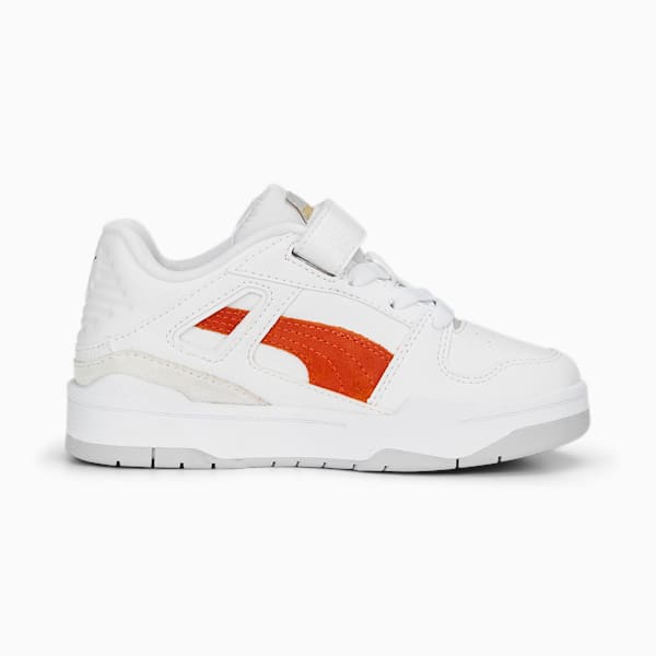 Zapatillas infantiles Slipstream Suede FS, PUMA White-PUMA Red-Cool Light Gray, large-ARG