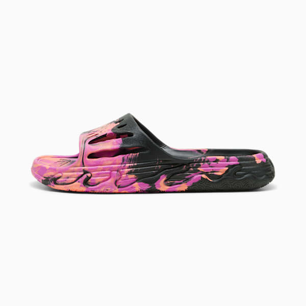 MB.03 Basketball Slides, PUMA Black-Deep Orchid-Fluro Peach Pes, large-MEX