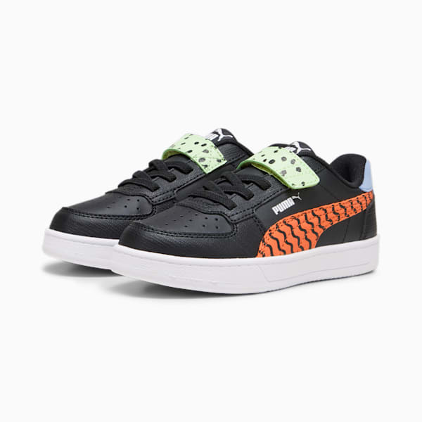 PUMA Caven 2.0 Mix Match Kids' Sneakers, PUMA Black-Hot Heat-Spring Fern-Blissful Blue-PUMA White, large-ZAF