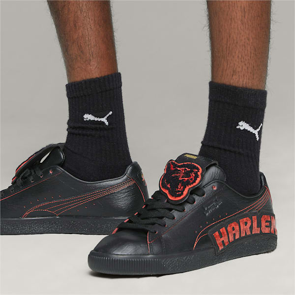 PUMA x DAPPER DAN Clyde Sneakers, PUMA Black-PUMA Black-Burnt Red, large-ZAF