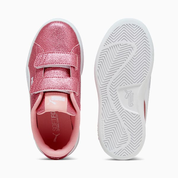 Tenis para niñas PUMASmash 3.0 Glitz Glam, Peach Smoothie-PUMA White, large-MEX