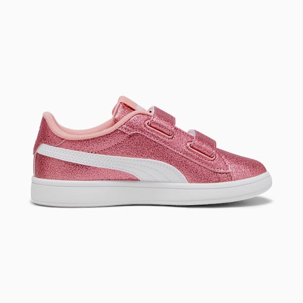 Tenis para niñas PUMASmash 3.0 Glitz Glam, Peach Smoothie-PUMA White, large-MEX