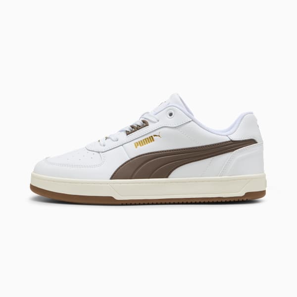 Puma Caven 2.0 Lux Unisex Sneakers, PUMA White-Flat Bronze-Gum, large-ZAF