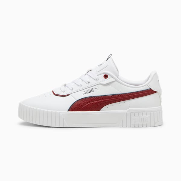 Carina 2.0 Lux Women's Sneakers, PUMA White-Intense Red-PUMA Silver, large-ZAF