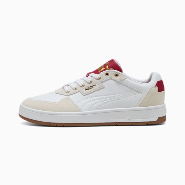 Court Classic Lux SD Unisex Sneakers, PUMA White-Alpine Snow-Dark Crimson, large-ZAF