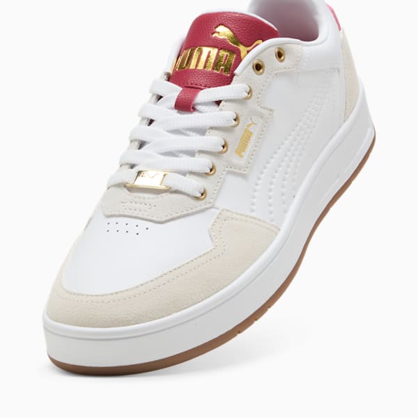 Court Classic Lux SD Unisex Sneakers, PUMA White-Alpine Snow-Dark Crimson, large-ZAF