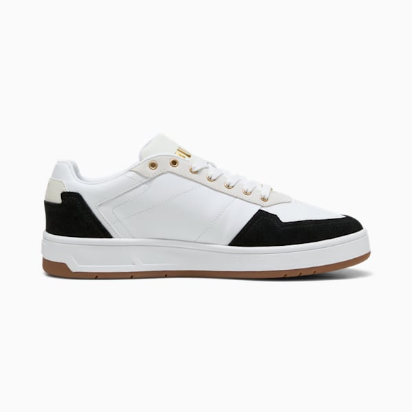 Court Classic Lux SD Unisex Sneakers, PUMA White-PUMA Black-PUMA Gold, large-ZAF