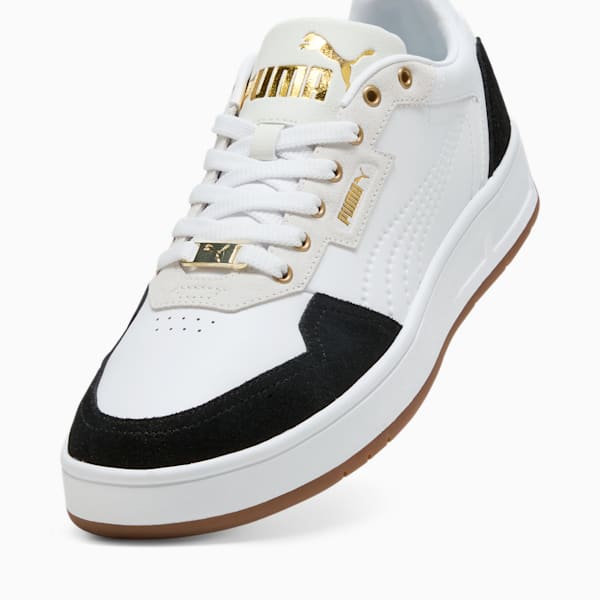 Court Classic Lux SD Unisex Sneakers, PUMA White-PUMA Black-PUMA Gold, large-ZAF