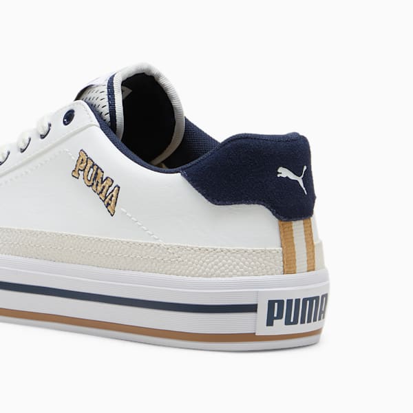 Court Classic Vulc Retro C Unisex Sneakers, PUMA White-Prairie Tan-Club Navy, large-ZAF