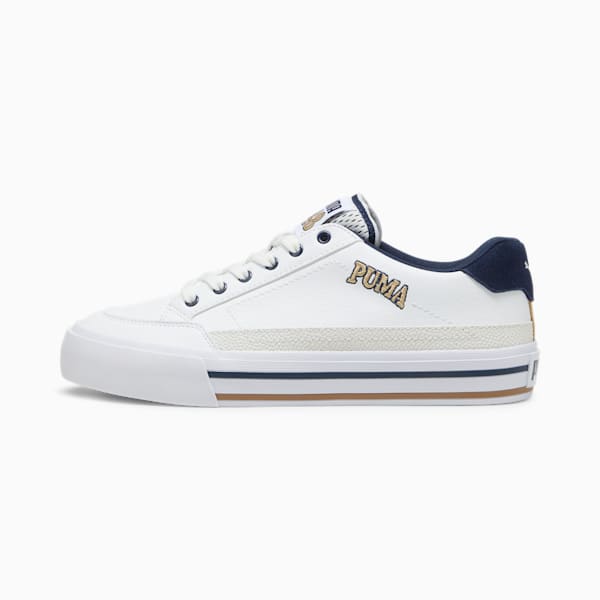 Court Classic Vulc Retro C Unisex Sneakers, PUMA White-Prairie Tan-Club Navy, large-ZAF