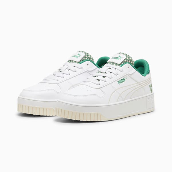 Carina Street Blossom Women's Sneakers, PUMA White-Sugared Almond-Archive Green, large-ZAF