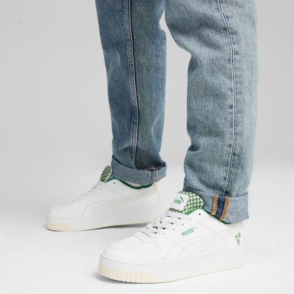 Carina Street Blossom Women's Sneakers, PUMA White-Sugared Almond-Archive Green, large-ZAF