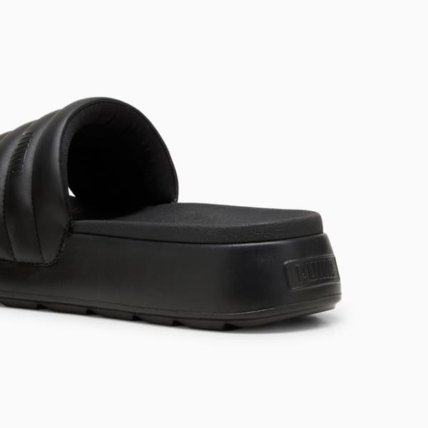 Karmen Puffy Women's Slides, PUMA Black-PUMA Black, large-MEX
