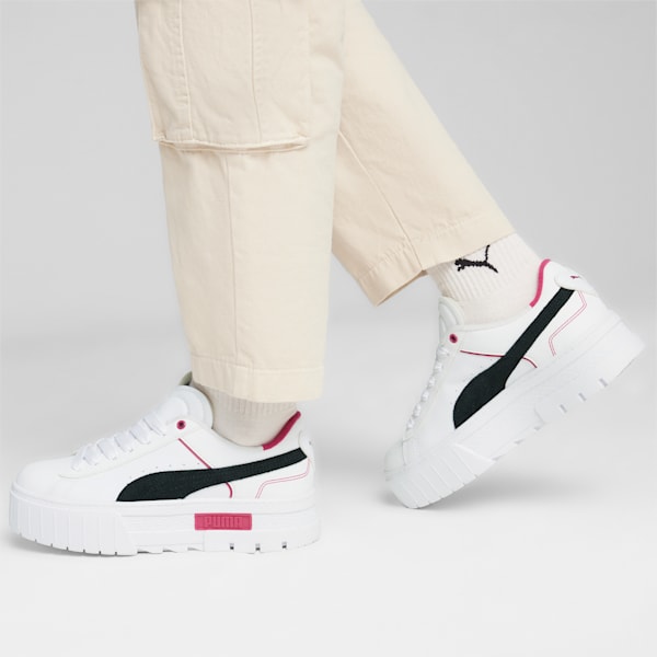 Mayze Queen of Hearts Women's Sneakers, PUMA White-PUMA Black, large-ZAF