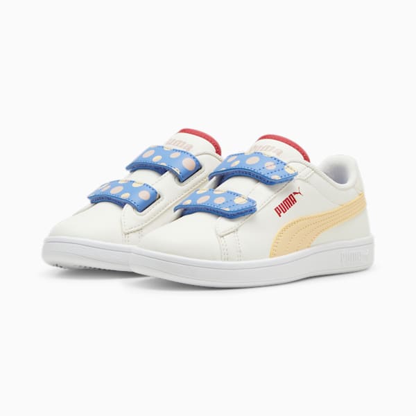 PUMA Smash 3.0 Summer Camp Kids' Sneakers, Warm White-Chamomile-PUMA White, large-ZAF