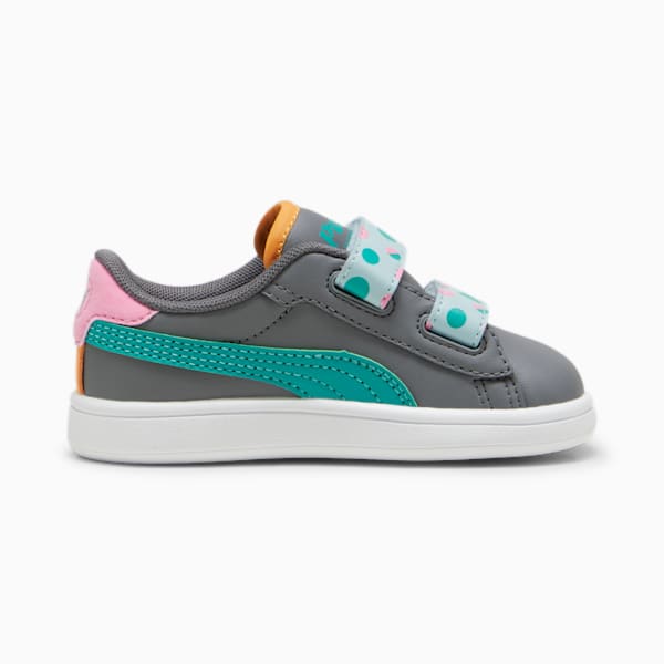 PUMA Smash 3.0 Summer Camp Toddlers' Sneakers, Cool Dark Gray-Sparkling Green-PUMA White, large-ZAF