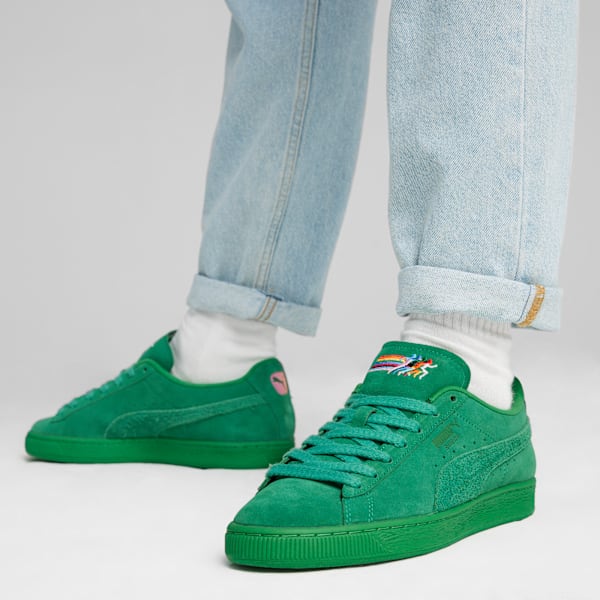LOVE MARATHON Suede Sneakers, Meadow-Meadow, large-MEX