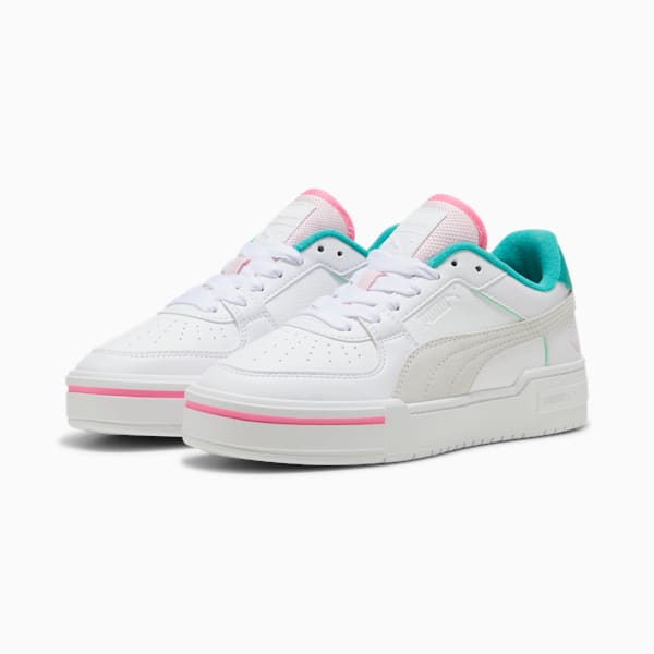 Zapatillas para mujer CA Pro Retro Resort, PUMA White-Sparkling Green-Fast Pink, large-ARG