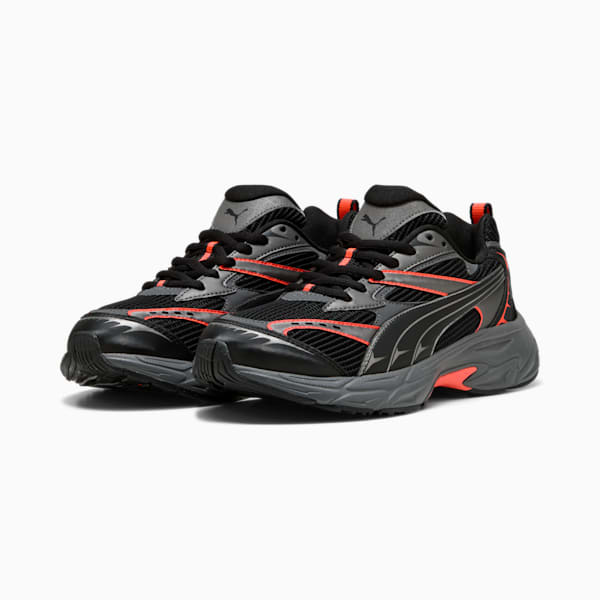 PUMA Morphic Athletic Sneakers, PUMA Black-Puma Aged Silver-Glowing Red, large-ZAF