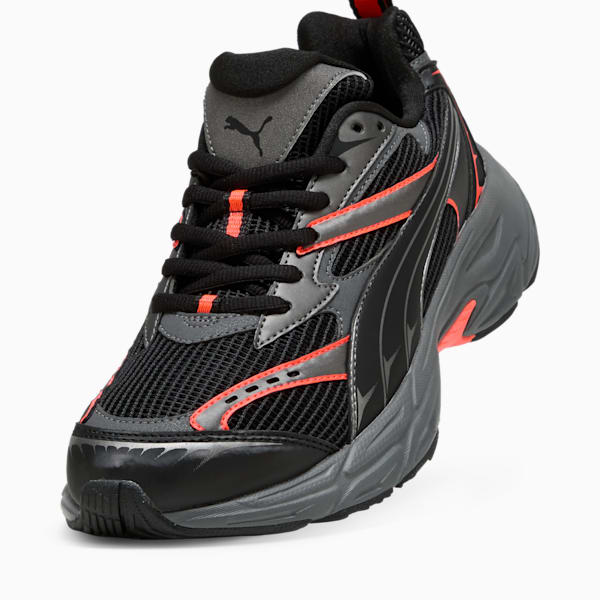 PUMA Morphic Athletic Sneakers, PUMA Black-Puma Aged Silver-Glowing Red, large-ZAF