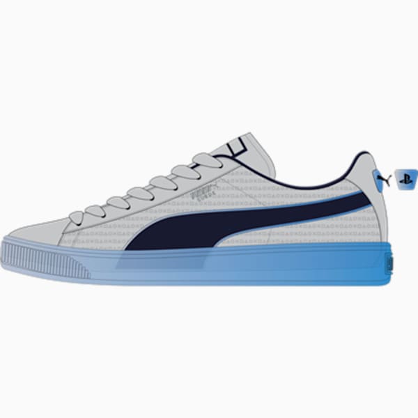 PUMA x PLAYSTATION Suede Sneakers, Glacial Gray-New Navy, large-ZAF