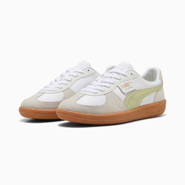 Palermo Leather Sneakers Unisex, PUMA White-Vapor Gray-Pistachio Green, large-ZAF