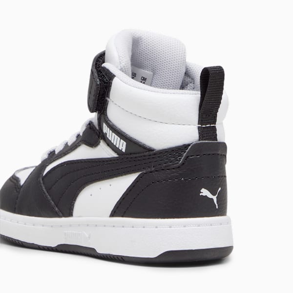 PUMA Rebound V6 Mid Toddlers' Sneakers, PUMA White-PUMA Black-Shadow Gray, large-ZAF