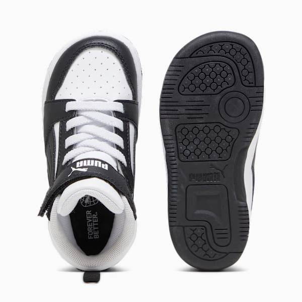 PUMA Rebound V6 Mid Toddlers' Sneakers, PUMA White-PUMA Black-Shadow Gray, large-ZAF