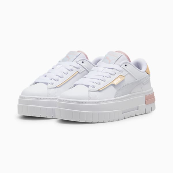 Mayze Crashed Youth Sneakers, PUMA White-Dewdrop, large-ZAF