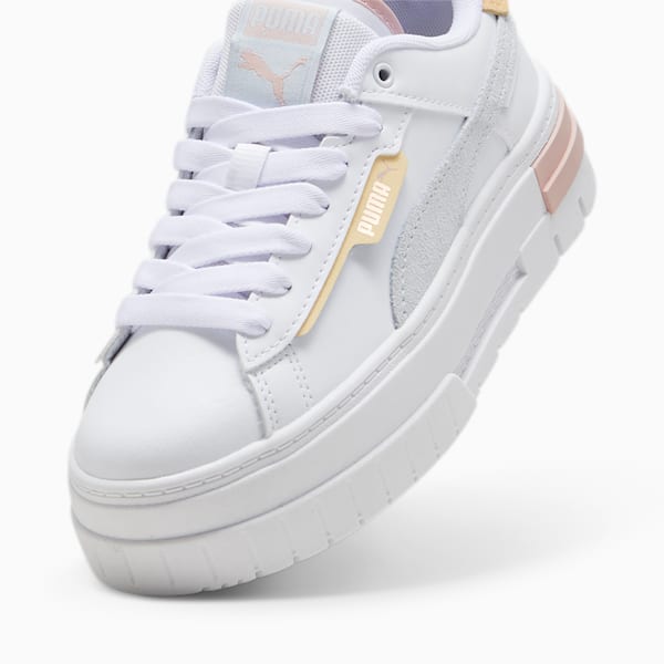 Mayze Crashed Youth Sneakers, PUMA White-Dewdrop, large-ZAF
