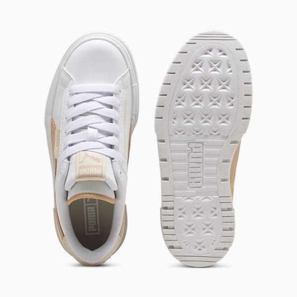 Mayze Crashed Youth Sneakers, PUMA White-Light Sand, large-ZAF