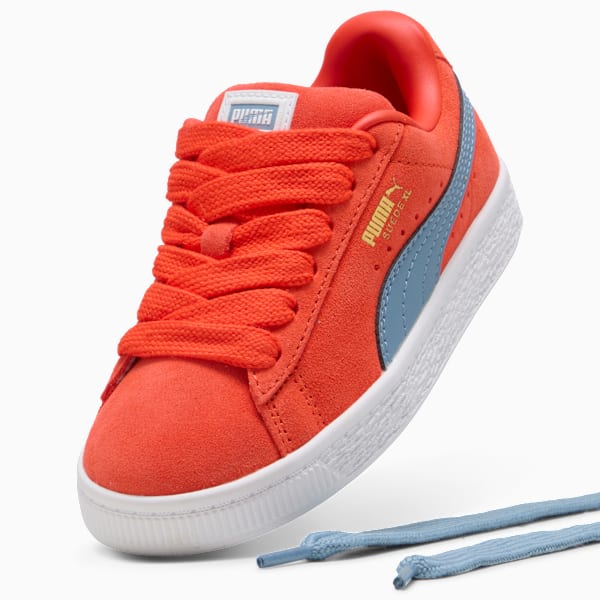 Suede XL Kids' Sneakers, Fierce Red-Cool Blue, large-ZAF
