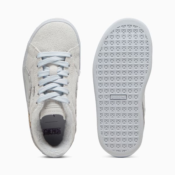 PUMA x ONE PIECE Suede Straw Hat Luffy Little Kids' Sneakers, Feather Gray-Platinum Gray, large-MEX