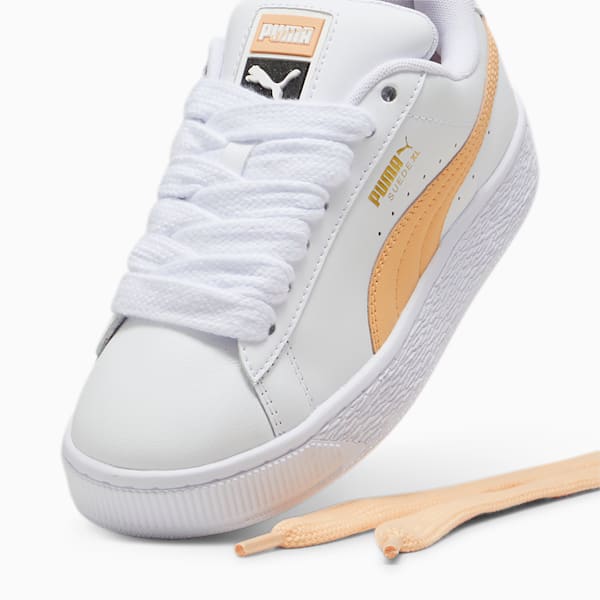 Suede XL Leather Sneakers Unisex, PUMA White-Peach Fizz, large-ZAF