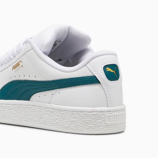 Suede XL Leather Sneakers, PUMA White-Cold Green, large-MEX