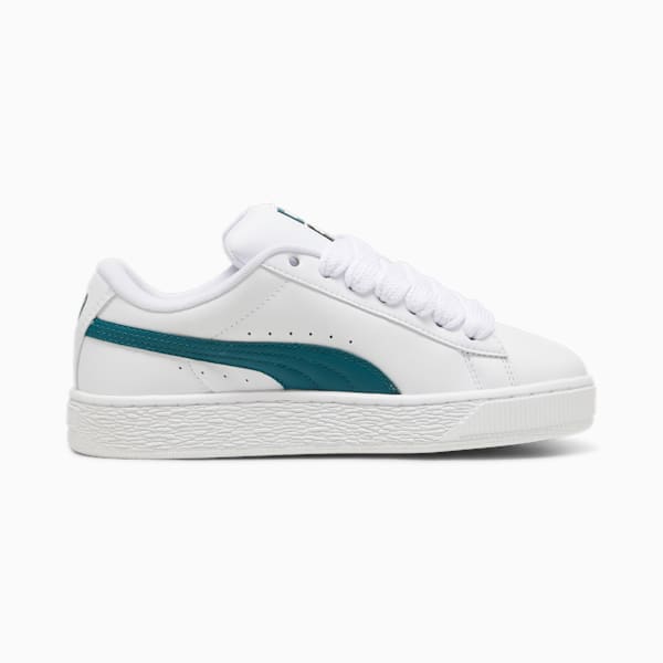 Suede XL Leather Sneakers, PUMA White-Cold Green, large-MEX