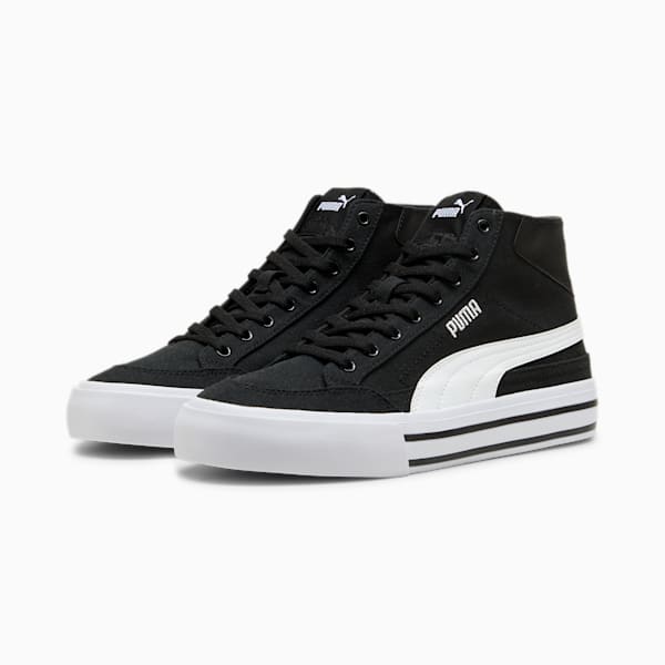 Court Classic Formstrip Mid Unisex Sneakers, PUMA Black-PUMA White, large-MEX