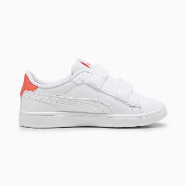 Tenis para niñas PUMA Smash 3.0 Badges, PUMA White-Frosted Dew-Salmon, large-MEX