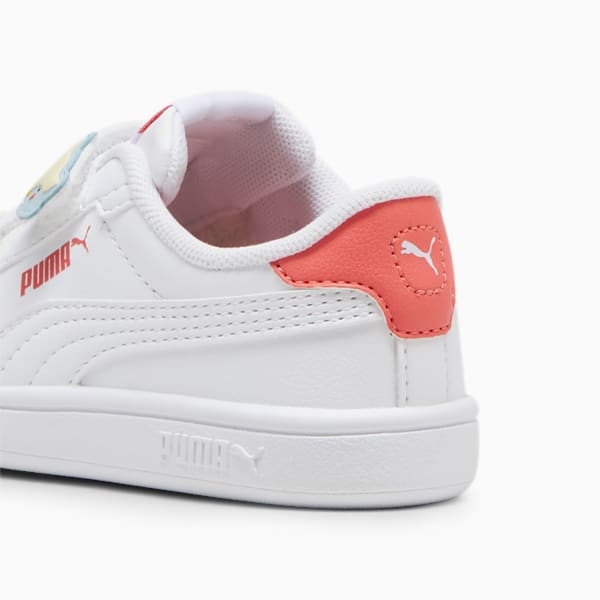PUMA Smash 3.0 Badges Toddlers' Sneakers, PUMA White-Frosted Dew-Salmon, large-MEX